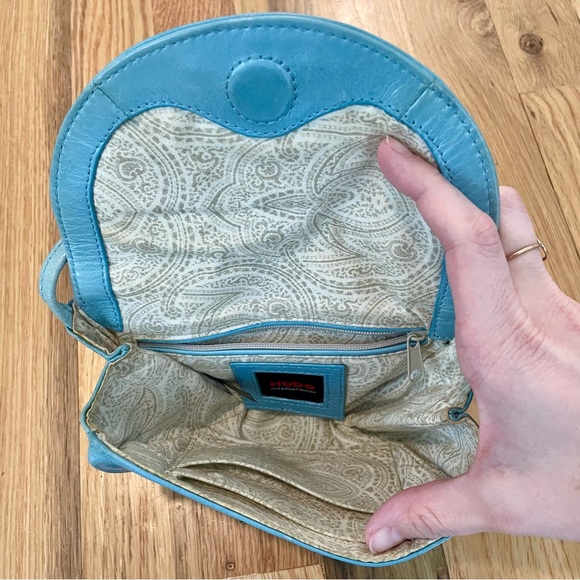 HOBO international Small crossbody flap leather blue purse bag - Picture 2 of 3